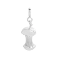 Poliertes S925 Sterlingsilber Apfelkern Pilz Anhänger mit gravierten Sternendetails - Apfelkern Stil (DZ009-Silber)