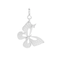 S925 sterling silver butterfly pendant with star accent and lobster clasp detail - Butterfly Shape Pendant (DZ006-Silver) / 925 Silver