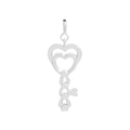 S925 sterling silver heart-shaped key pendant necklace for women in minimalist style - 925 Silver / Silver