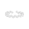 Anello ondulato in argento sterling 925 con pavé di zirconi per donne chic - Aperto Regolabile / Argento