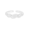 Minimalist S925 sterling silver croissant twist open ring with retro wave design - Size 13 (Open Adjustable) / Silver