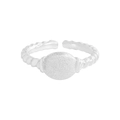 S925 Sterlingsilber Ring mit gedrehtem Seildesign und mattierter runder Scheibe - Größe 13 (Verstellbar) / Silber (JZ1895)