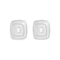 Orecchini a perno quadrati in argento sterling S925 con zirconi con taglio a smeraldo - Argento 925 / Argento