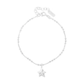 Elegante pulsera de estrella en plata de ley S925 con cadena de bolas ajustable - Plata 925 / Plateado