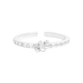 Adjustable S925 sterling silver open ring featuring engraved stars and twisted design - Size 13 (Adjustable) / Silver
