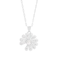 Collar de margarita en plata S925 con circonitas blancas y cadena de clips moderna - Plata 925 / Plateado