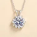 Elegante collana in argento S925 con moissanite a sei griffe a forma di cuore - 2 Carati di Moissanite / Argento 925