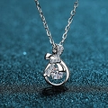 Eleganter S925 Sterlingsilber Schleifen-Anhänger mit funkelndem Moissanit-Edelstein - 0,5 Karat Moissanit / 925 Silber