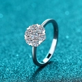 S925 sterling silver heart-shaped ring with brilliant six-prong moissanite setting - US 10 / Silver