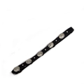 Fascia per cappelli in pelle nera con conchos e borchie d'argento stile western - Cinturino per Cappello Nero Solo (Senza Cappello)