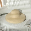Breathable wide brim straw sun hat for women in beige for beach travel and vacations - M (56-58cm) / Beige