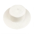 Classic white flat top straw sun hat featuring a minimalist woven design for women and men - M (56-58cm) / Bleached White