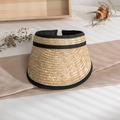 Sommer-Strohvisier für Damen mit schwarzem Rand und elegantem minimalistischem Design - M / Naturfarben