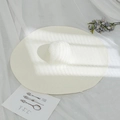 Detailed macro view of wide brim white woven straw hat with clean minimalist texture - M (56-58cm) / Milk White