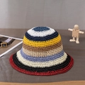 Cappello da sole pieghevole in paglia con strisce arcobaleno per spiaggia e mare - M (56-58cm) / Arcobaleno Stile A