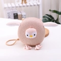 Sac bandoulière pingouin en paille rose pour enfant avec broderie et sangle tressée - Sac Rose