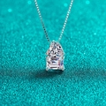 S925 sterling zilveren ketting met hart- en smaragdgeslepen moissanite hanger aan boxketting - 7A Zirconia Smaragd Slijpvorm (Box Ketting) / 925 zilver