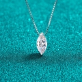Collana in argento S925 con moissanite taglio marquise e catena veneziana - 1 Carato Moissanite (Con Catena Veneziana) / Argento 925