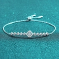 Bracelet ajustable bolo en argent S925 avec des accents géométriques en zircone cubique - Argent 925 / Argenté