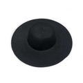 Classic wide brim black straw woven sun hat with minimalist round crown design - M (56-58cm) / Solid Edge Wide Brim - Black