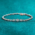 Elegante S925 sterling zilveren armband in champagnegoud met moissanite stenen - 925 zilver / Champagnegoud 87 Punten Moissaniet