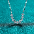 Elegant S925 sterling silver U-shaped necklace featuring seven round-cut moissanite stones - 0.54ct Moissanite (AZ1064-X) / 925 Silver