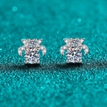 Orecchini a forma di insetto in argento S925 con moissanite e pietre tonde scintillanti - Argento 925 / 0.5ct Per Pezzo / Stile Moissanite