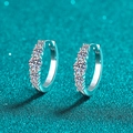 Elegantes pendientes de aro en plata S925 con brillantes piedras de moissanita - Moissanita de 1.12 Quilates