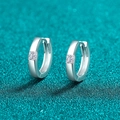Elegante S925 Sterlingsilber-Ohrringe mit quadratischen Moissanit-Steinen auf blauem Grund - 925er Silber / 0.6 Karat Moissanit (Silberne Farbe)