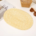 Oval handmade natural wheat straw placemat for heat insulation in a stylish table setting - One Size / Oval Straw