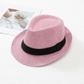 Dettaglio della trama del cappello fedora a righe bianche e rosse con nastro nero - L (58-60cm) / Strisce rosse