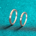 S925 sterling zilveren koppelringen in roségoud met een minimalistische diamantzetting - US 14 / 0,025ct Moissanite Herenring (Champagnegoud)