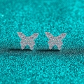 Pendientes de mariposa en plata de ley S925 con pavé de moissanita brillante y fina - Plata 925 / Moissanita de 78 Puntos