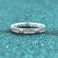 Élégante bague bambou en argent 925 et moissanite avec pierres rondes étincelantes - US 9 / 52.5 Points Moissanite