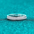 S925 sterling silver eternity ring featuring channel-set princess cut moissanite stones - US 9 / Full Moissanite