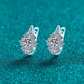 Elegante S925 Sterling Silber Moissanit U-Form Ohrringe mit funkelnden Zirkon-Steinen - Moissanit / 925er Silber