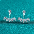 Elegante S925 Sterlingsilber Moissanit Ohrringe mit strahlendem fächerförmigem Design - 6 Karat Moissanit (AZ1266-E) / 925er Silber / Silber