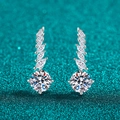 Elegante S925 Silber Moissanit Ohrhänger mit Marquise-Schliff und funkelnden Steinen - 925er Silber / 4ct Moissanit (2ct+2ct)