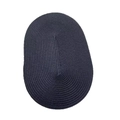 Oval navy blue braided straw mat with spiral texture for DIY party hat making - One Size / Oval Paper Black