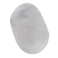 Oval light gray braided straw mat made of woven cotton rope for DIY hats and crafts - One Size / Oval Paper White