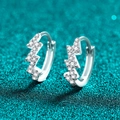 S925 sterling zilveren bliksemschicht oorbellen met glanzende moissanite zetting - 925 zilver / Zilver (Moissaniet 0.264ct)