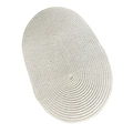 Oval braided natural straw mat in creamy white for DIY sun hats and rustic decor - One Size / Oval Paper Creamy White