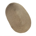 Oval straw woven mat in natural light brown with a spiral pattern for DIY hats - One Size / Oval Paper Khaki