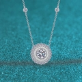 Lussuosa collana girasole in argento S925 con pendente in moissanite scintillante - 1ct Moissanite / Argento 925