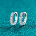 Pendientes de aro en plata S925 con cinco moissanitas cuadradas de corte princesa - 3 Quilates de Moissanita / Plata 925