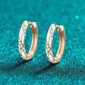 Elegant S925 silver champagne gold twist earrings with inlaid white gemstones - 925 Silver / Champagne Gold (0.348ct Moissanite)