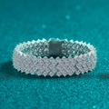 Lussuoso bracciale in moissanite multifila in argento S925 con chiusura pieghevole sicura - 11.4 Carati / 15.5cm