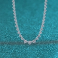 Luxurious S925 sterling silver tennis necklace with sparkling moissanite stones - 925 Silver / 12.1 Carat Moissanite