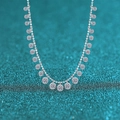 Luxe S925 sterling zilveren moissanite ketting met U-vormige fonkelende ronde hangers - 925 zilver / 4,5ct Moissaniet (Zilver)
