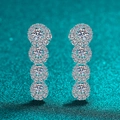 Luxurious S925 silver moissanite long tassel drop earrings with sparkling flower cluster - 7A Zirconia / 925 Silver